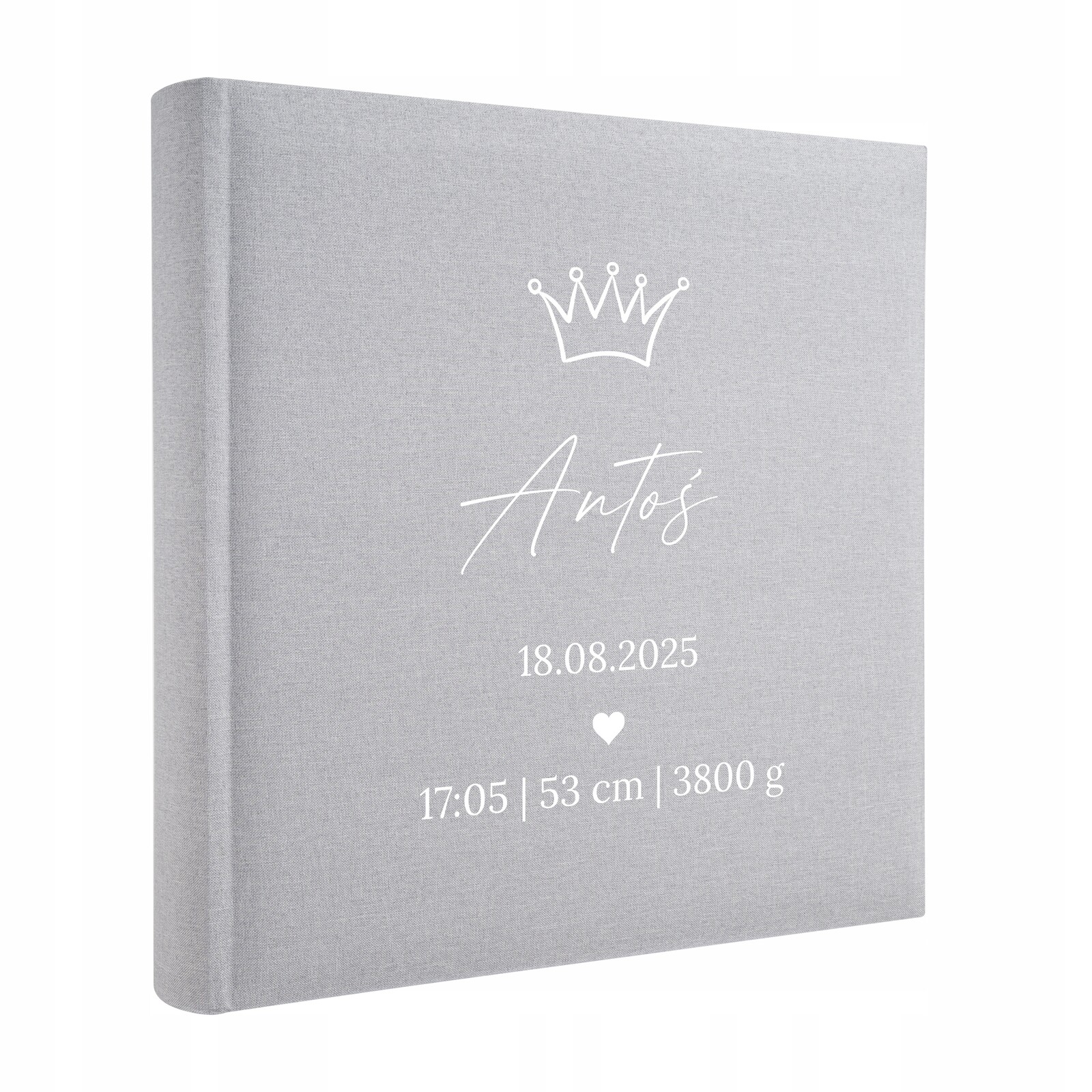 Dětské album Metrička kapesní šedá 600 fotografií 10x15 Personalizované