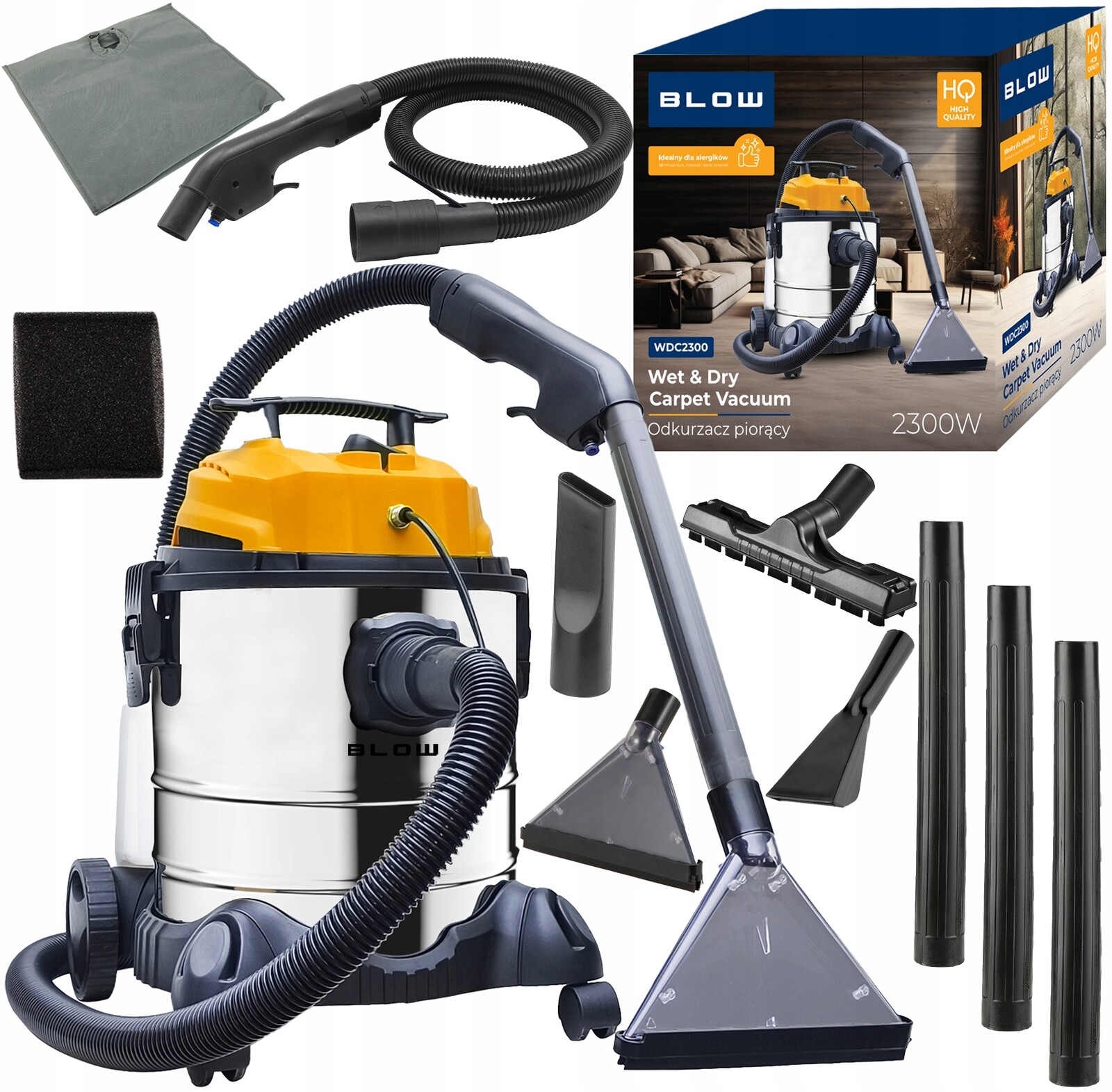 Vysavač Na Praní, Silné Čalounění Koberců 2300W 20L