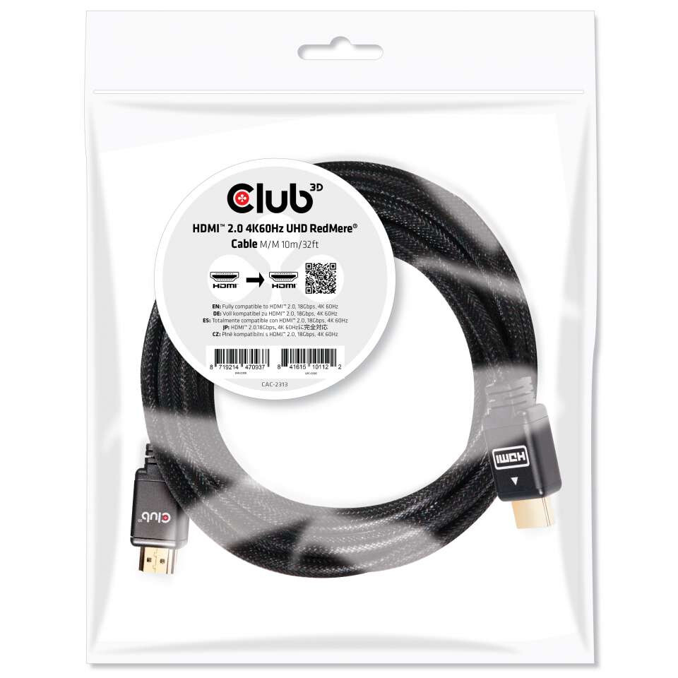 Kabel CLUB3D Hdmi 2.0 4K60 Hz RedMere 10 m 32,8 stop