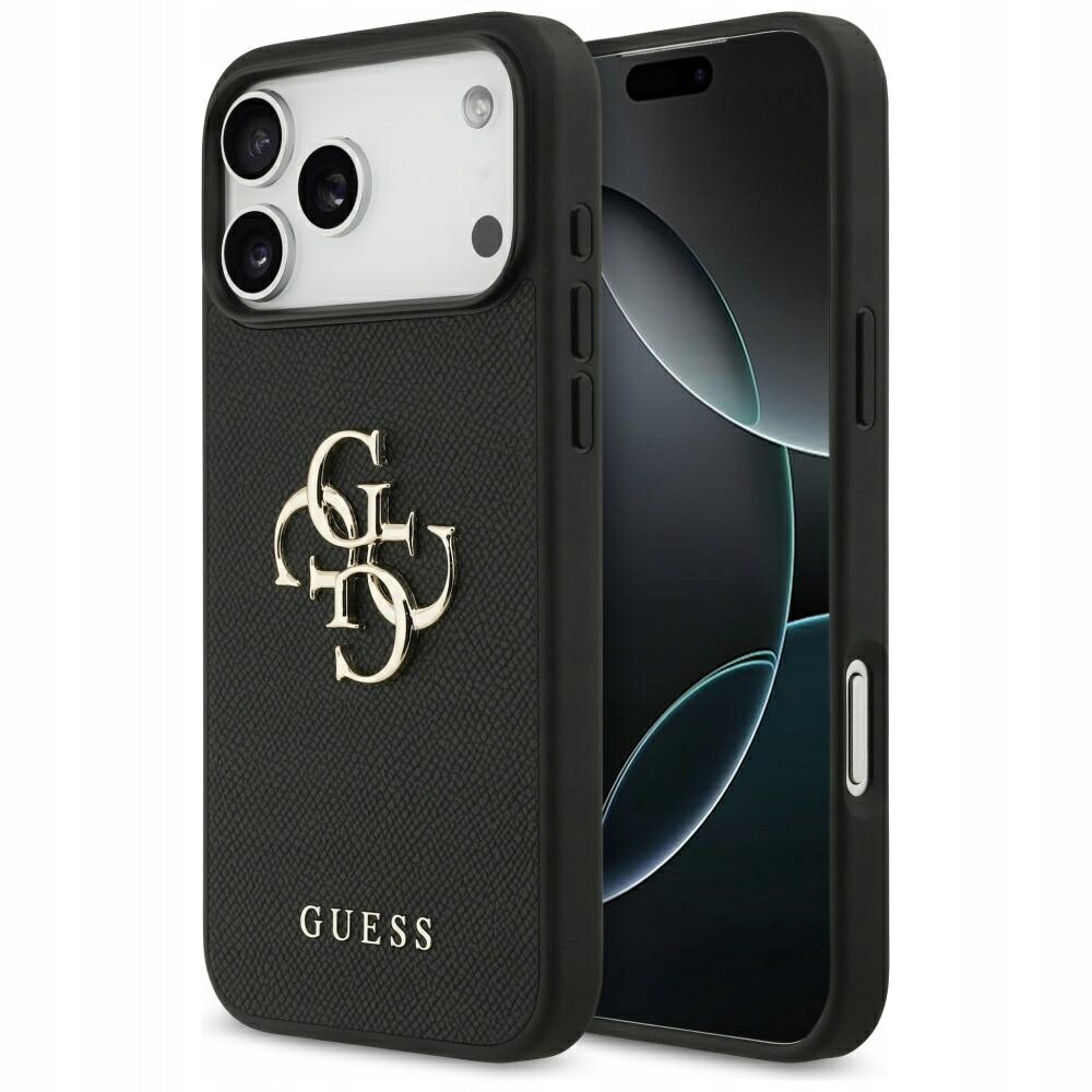 Pouzdro Guess Grained Big 4G & Classic Logo pro iPhone 17 Pro Max, černé
