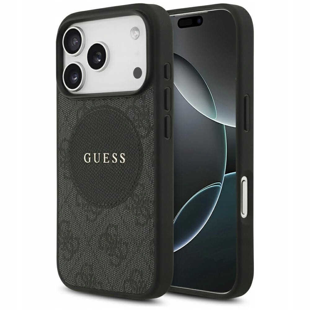 Pouzdro Guess 4G Circle Classic Logo MagSafe pro iPhone 17 Pro, černé
