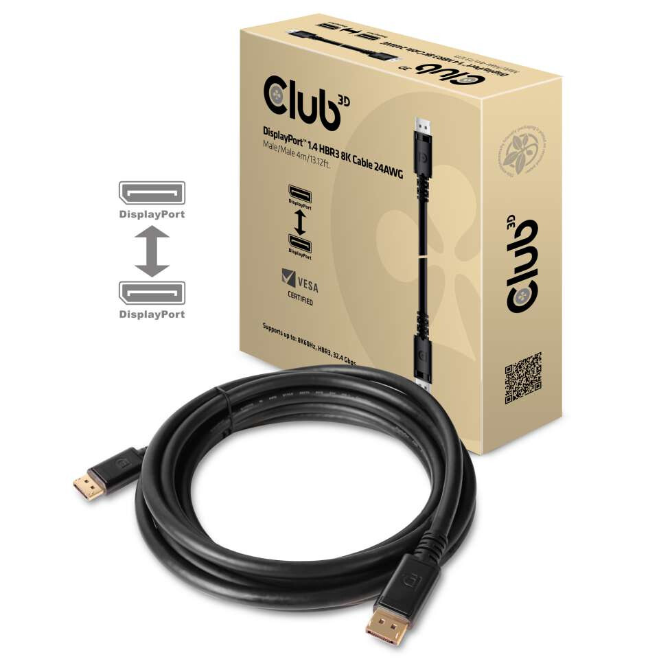 CLUB3D DisplayPort 1.4 HBR3 8K kabel M/M 4m /13,12ft