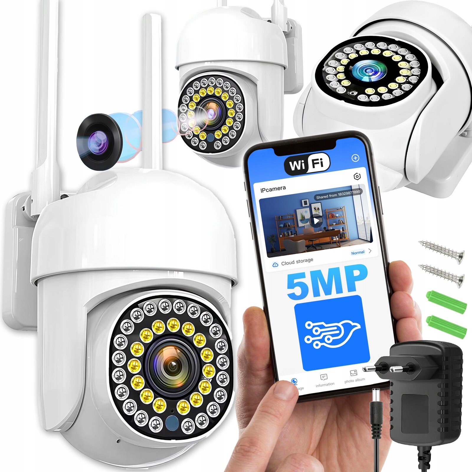 Wifi Kamera Ip Smart Otočná 5MP Quad Hd Monitoring Zoom 4X Detekce Zvuku