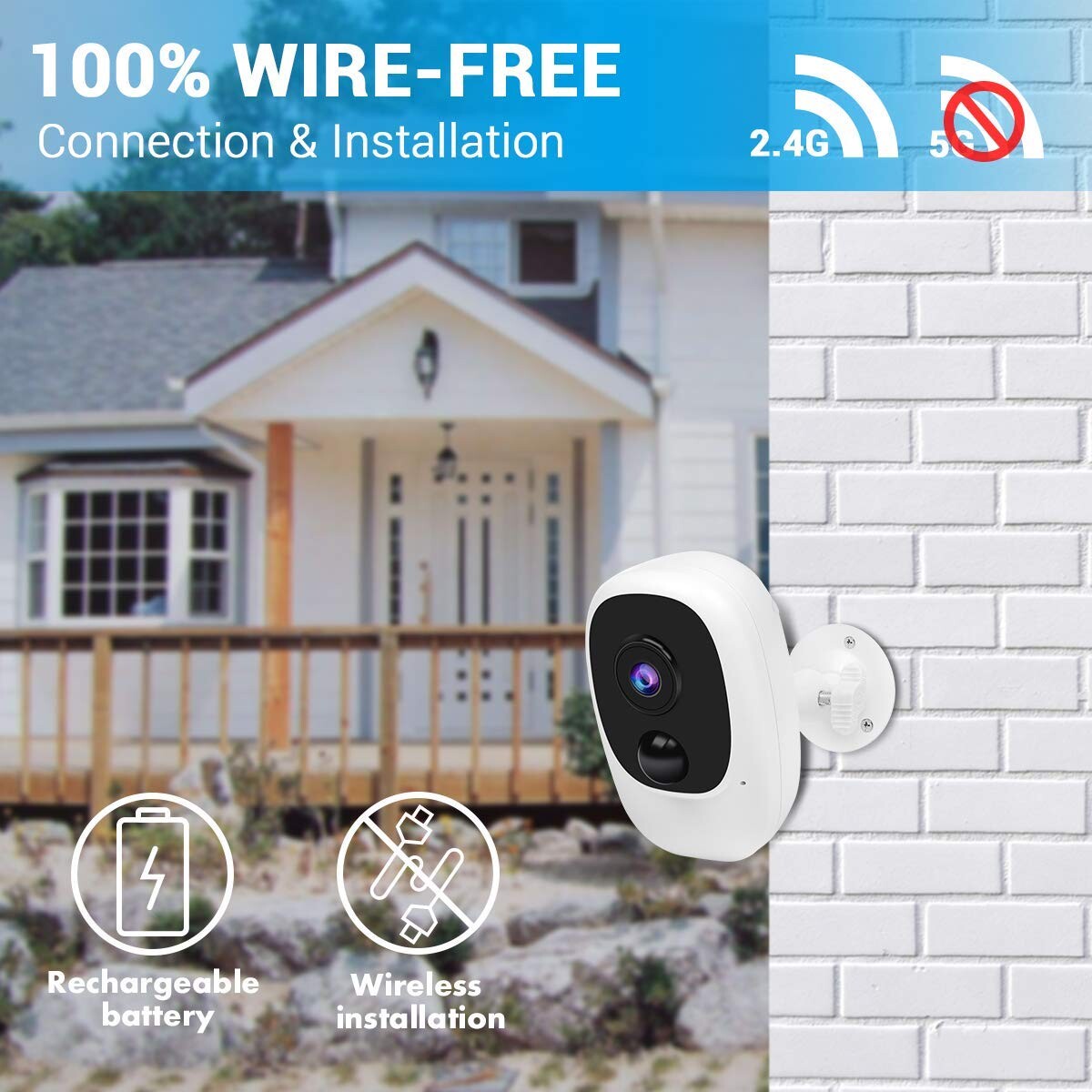 Venkovní Ip WiFi kamera na baterie se solárním panelem a bezplatnou aplikací