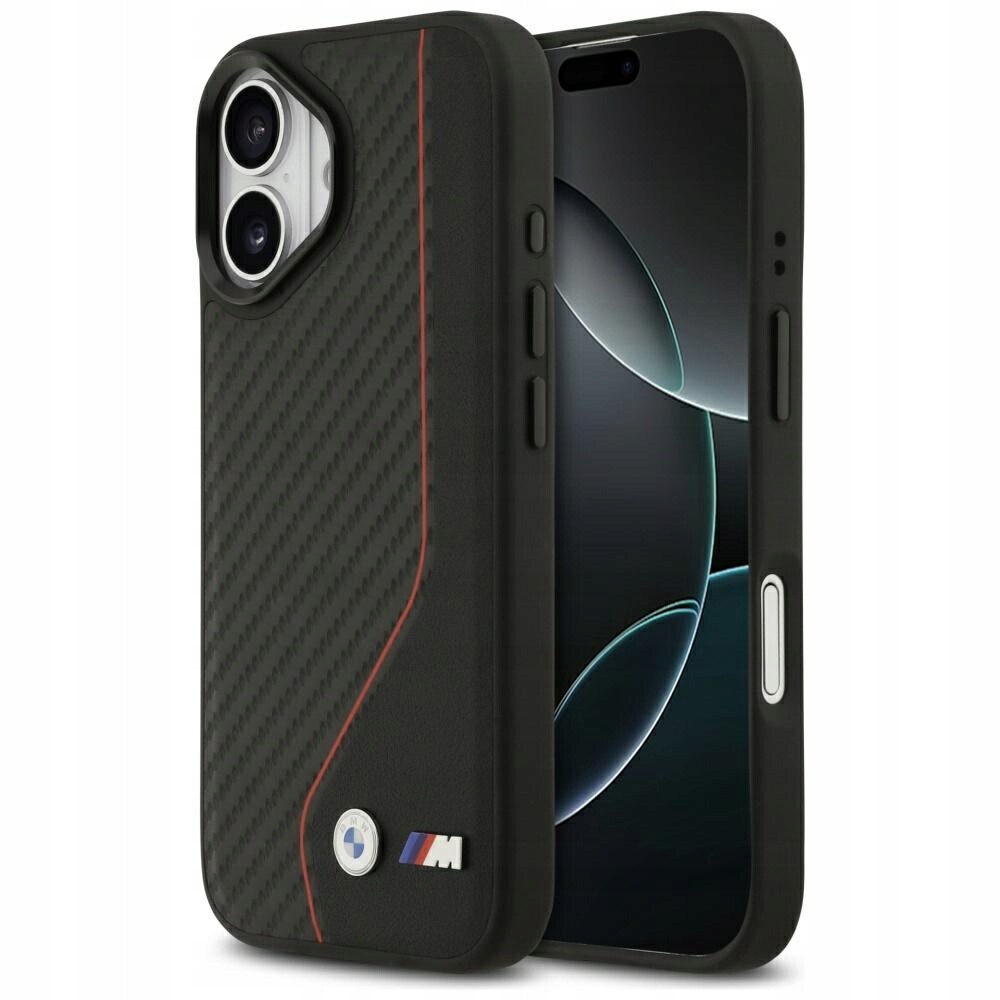 Pouzdro Bmw M Carbon Line & Logo MagSafe pro iPhone 17, červené