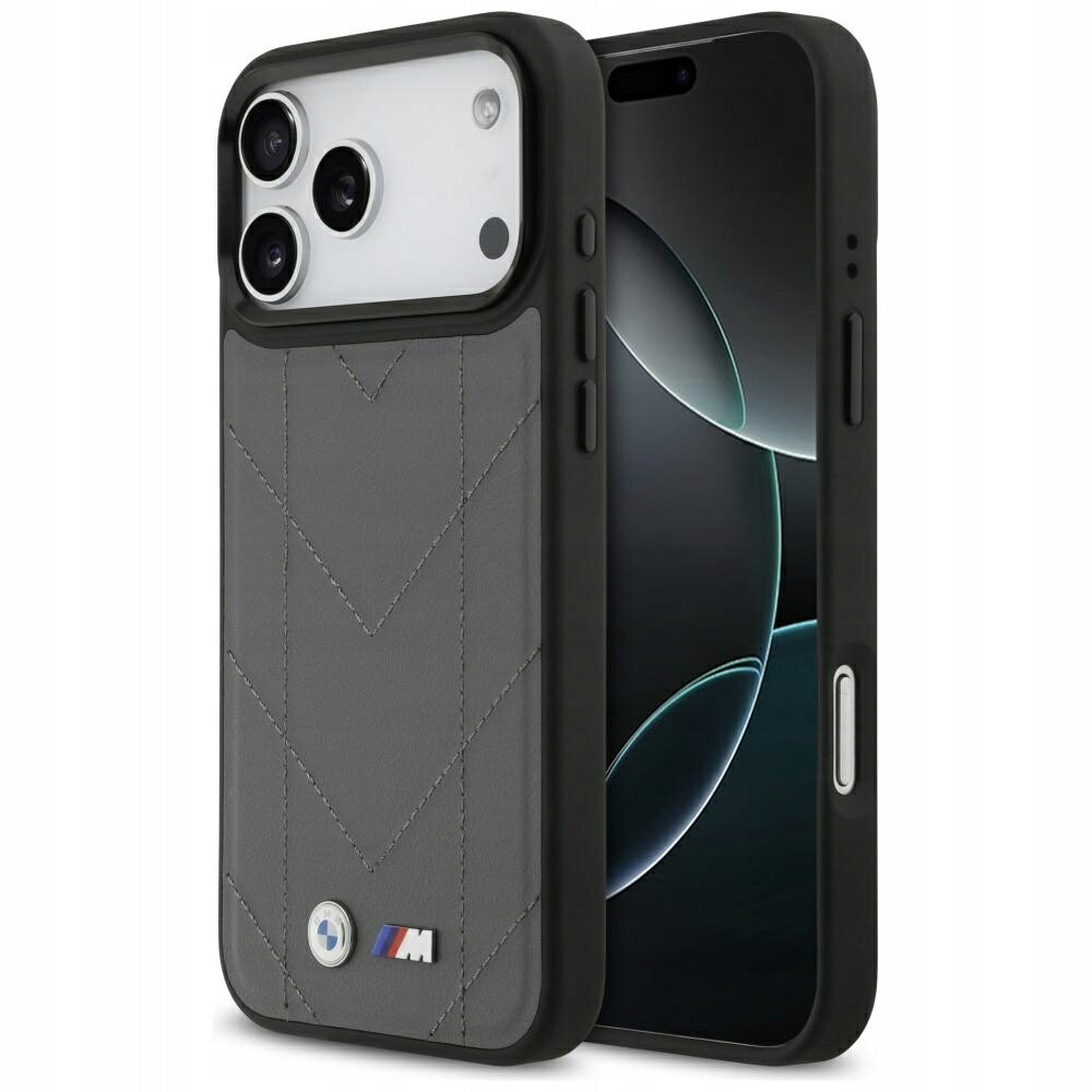 Prošívaný Pouzdro MagSafe s logem Bmw M pro iPhone 17 Pro Max antracit