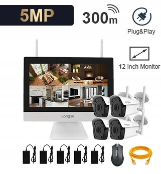 Set Bezdrátových Kamer Wifi 5MPx LCD Displej Bitvision Freeip