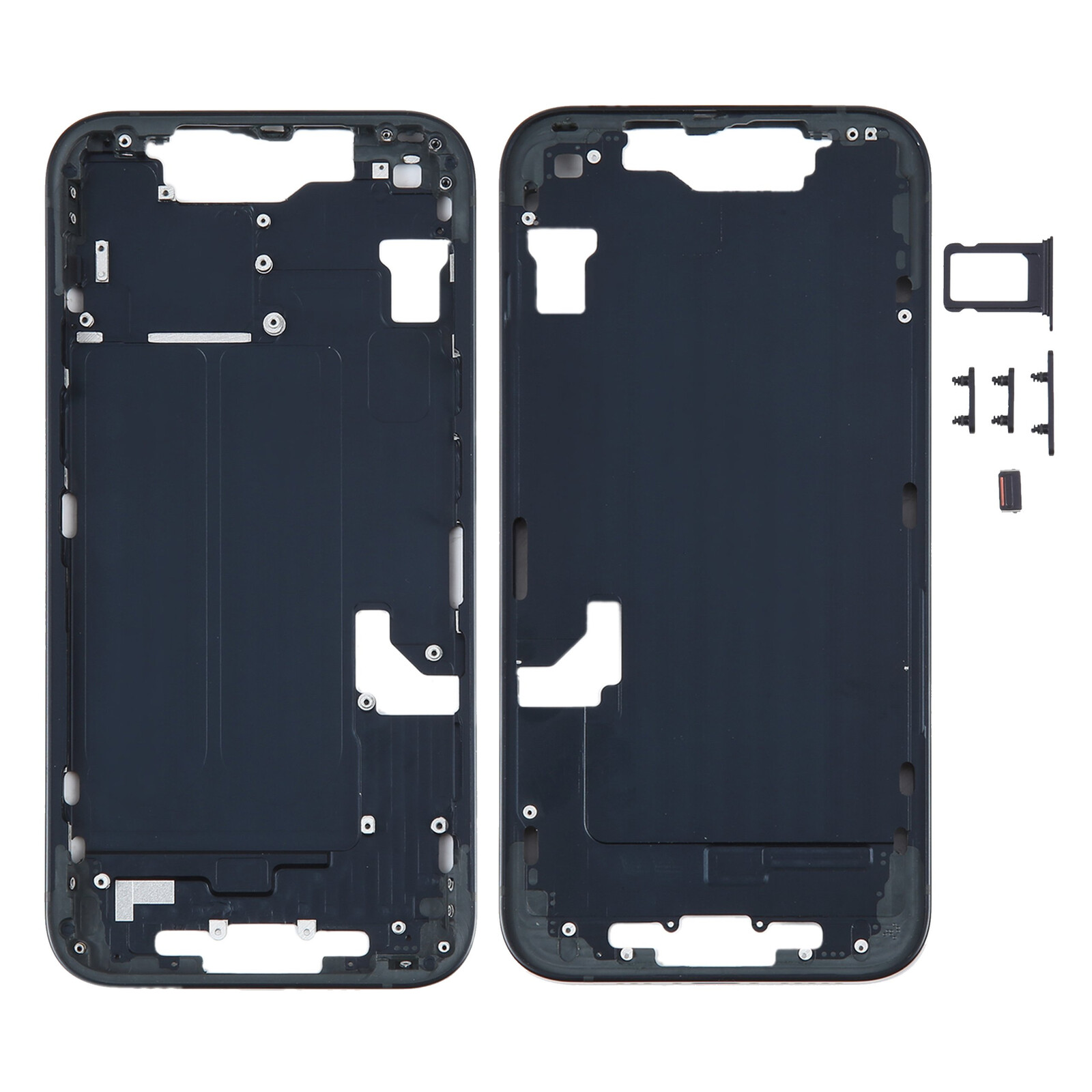 Tělo Černé pro iPhone 14 Rámeček Kryt Střední tlačítka Sim