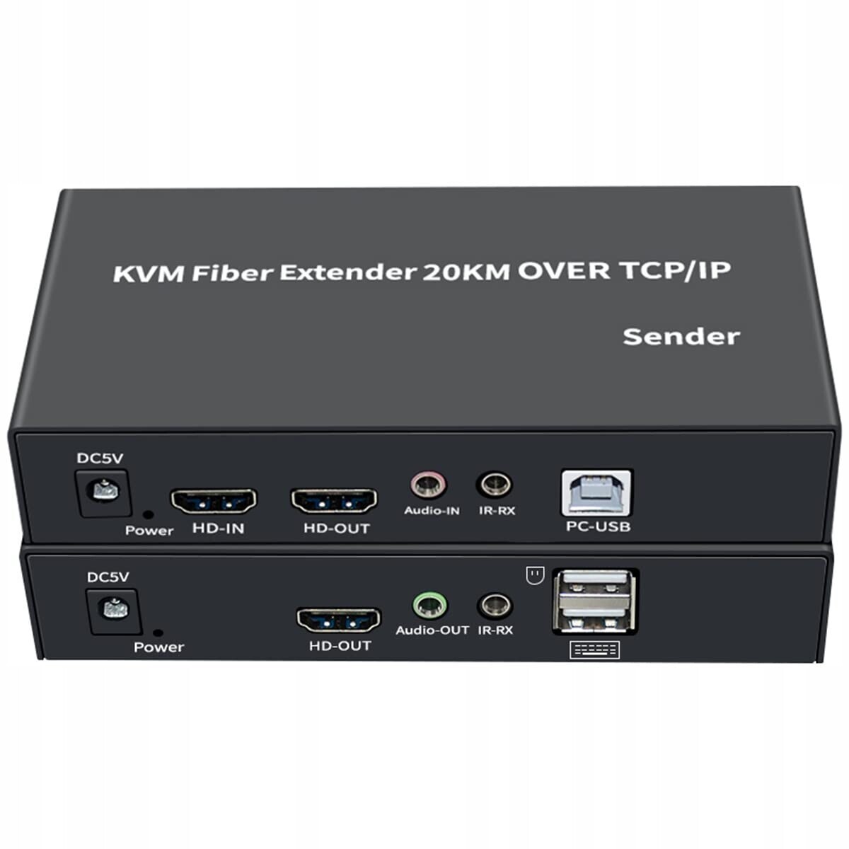 Kvm optický extender Hdmi+usb 20 km audio/IR Full Hd 1080p