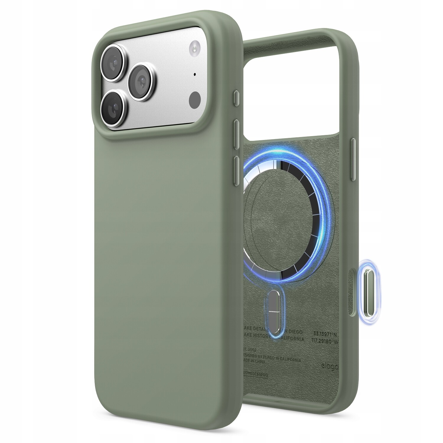 Silikonové Pouzdro s MagSafe Elago pro iPhone 17 Pro Max Khaki Green