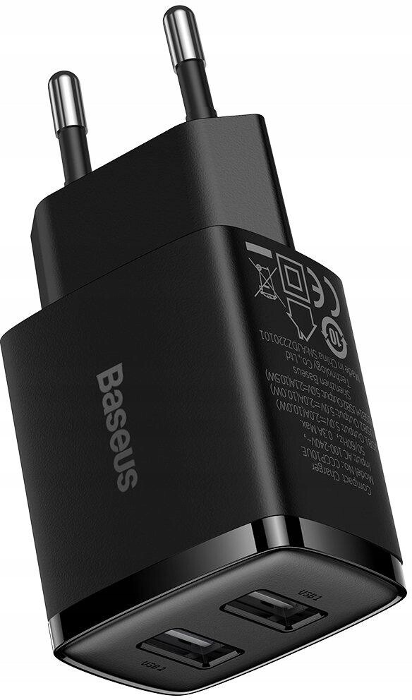 Síťová Nabíječka Baseus Compact Charger CCXJ010201 10.5W 2x Usb-a Černá