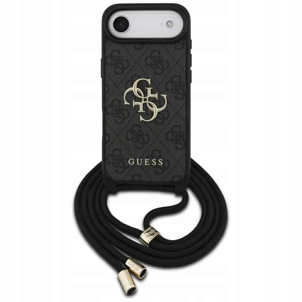 Pouzdro Guess 4G Big Logo Cord Stap Crossbody pro iPhone 17 Air, černé