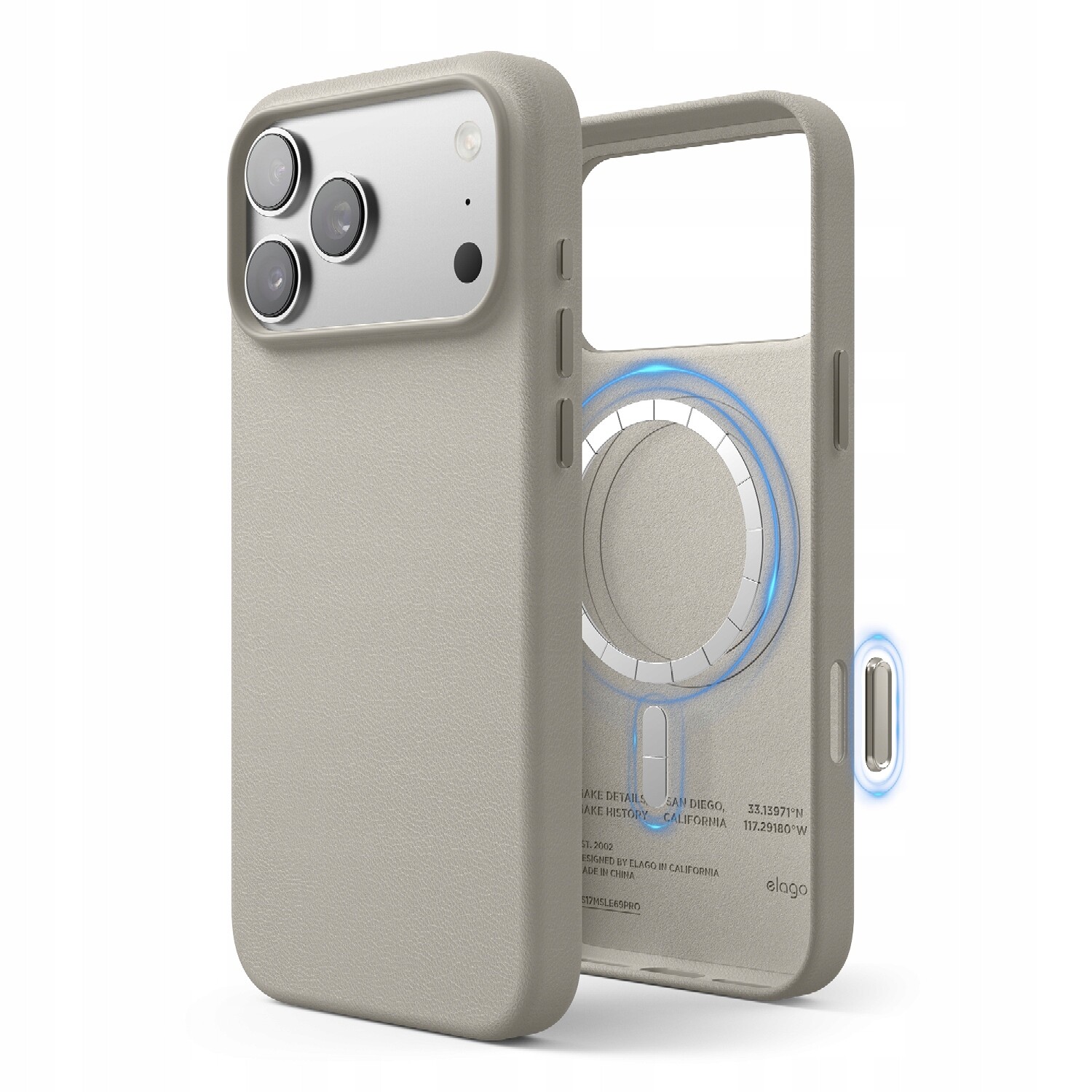 Kožené Pouzdro s MagSafe Elago pro iPhone 17 Pro Max Light Grey