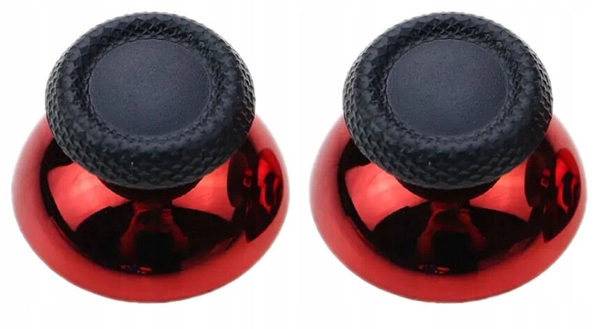 Sada 2X Houbiček Knoflík Na Analog Pro Pad PS5 Červený-chrom 2 ks