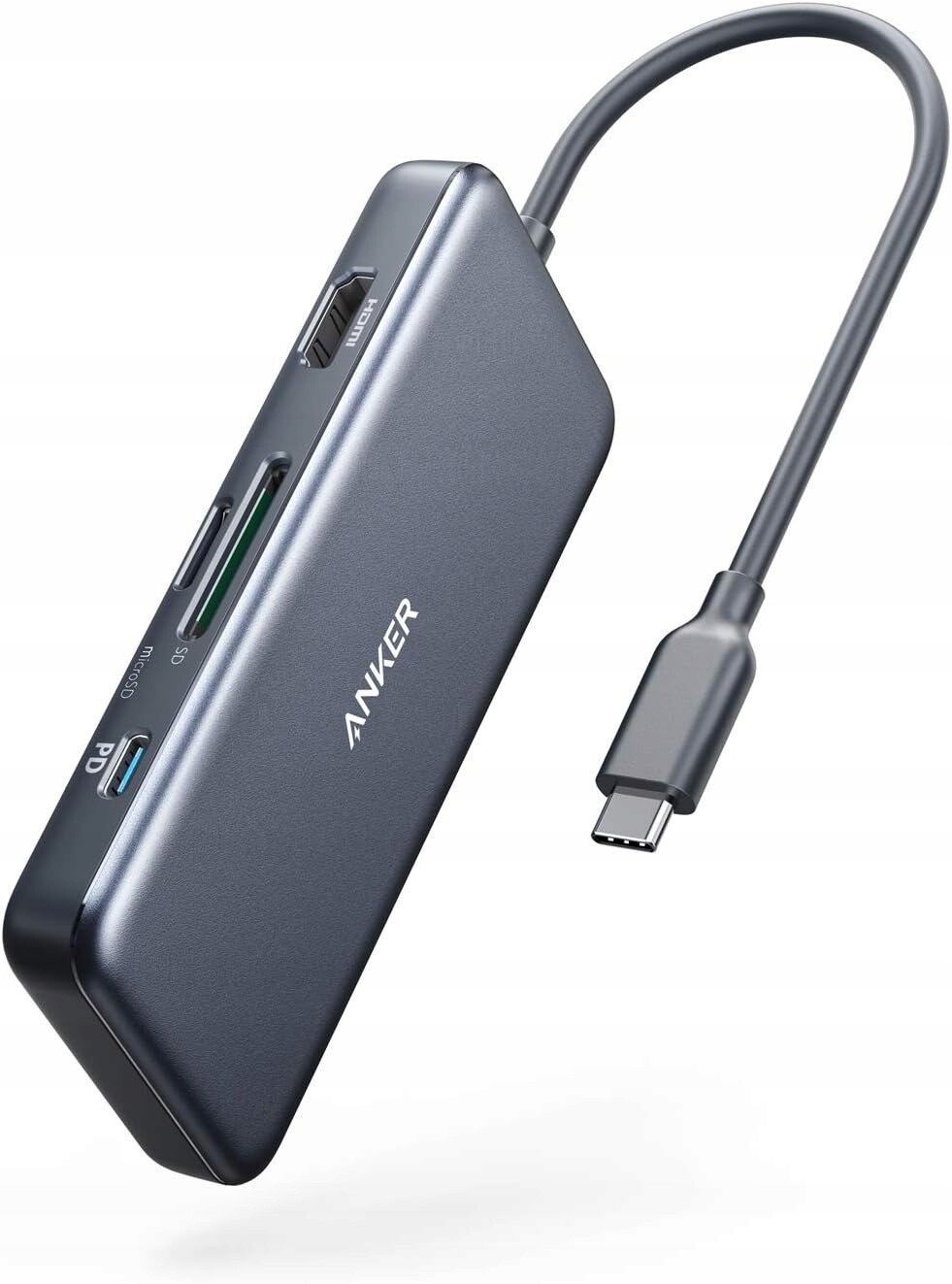 Usb C hub Anker 7v1 Hdmi 4K Pd 100W Usb A 5Gbps čtečka karet Sd microSD