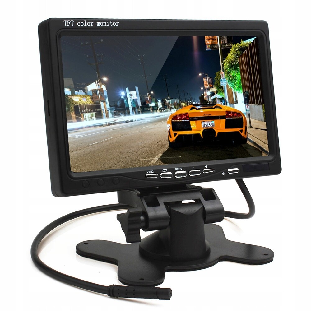Automobilový monitor 7 palců pro couvací monitorovací kamery pro 2 kamery 12/24V
