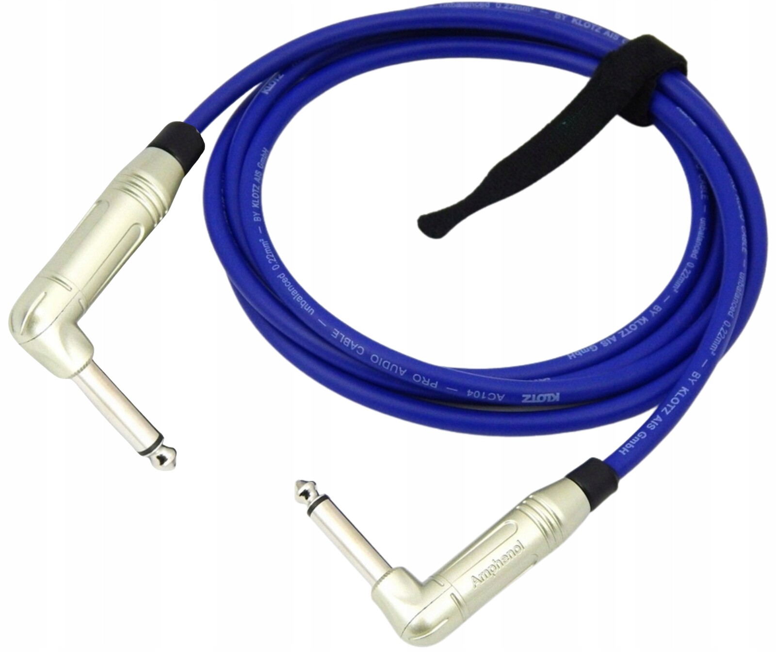 Klotz Kytarový Instrumentální Kabel Pro Efekty Jack 6,3mm Úhlový 10m Blue