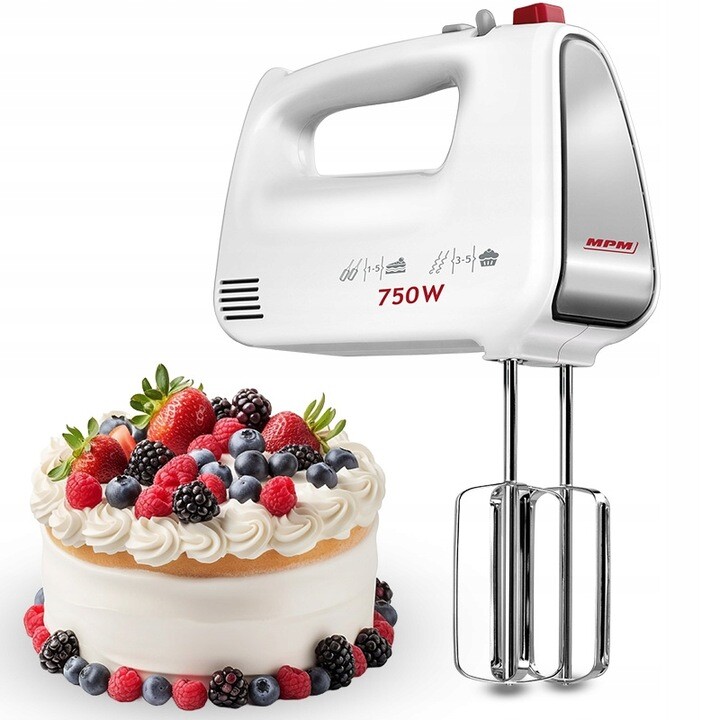 Ruční mixér 750 W Mpm MMR-19/B Funkce turbo Silný přídavný míchadlo