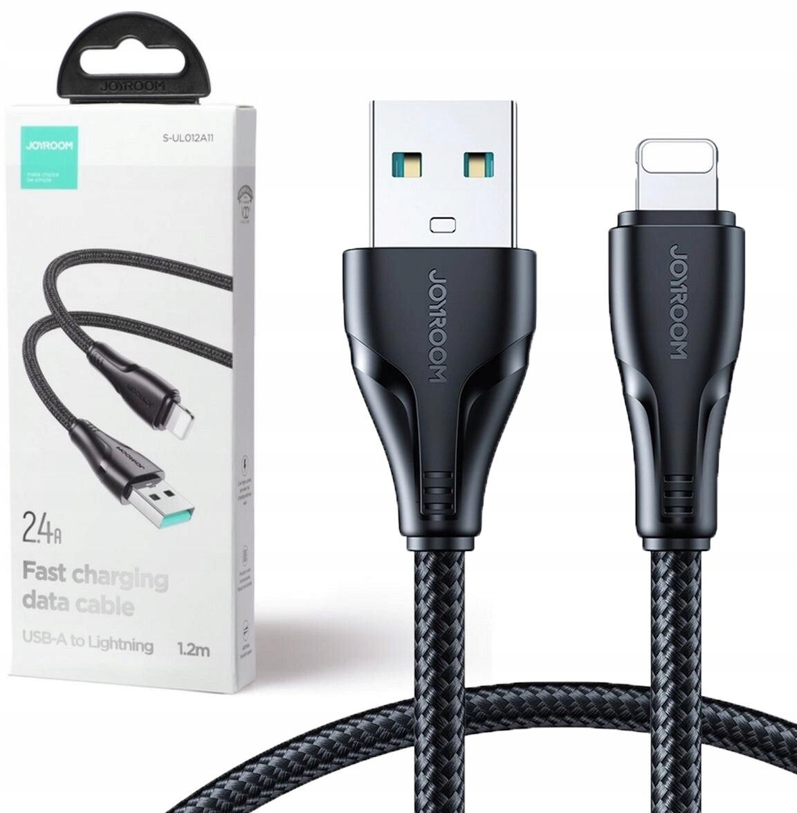 Kabel Usb-a Lightning Joyroom S-UL012A11 120 cm 2.4 A opletený, černý