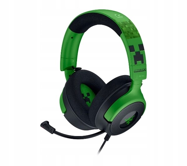 Sluchátka Razer Kraken V4 X Minecraft Edition na uši