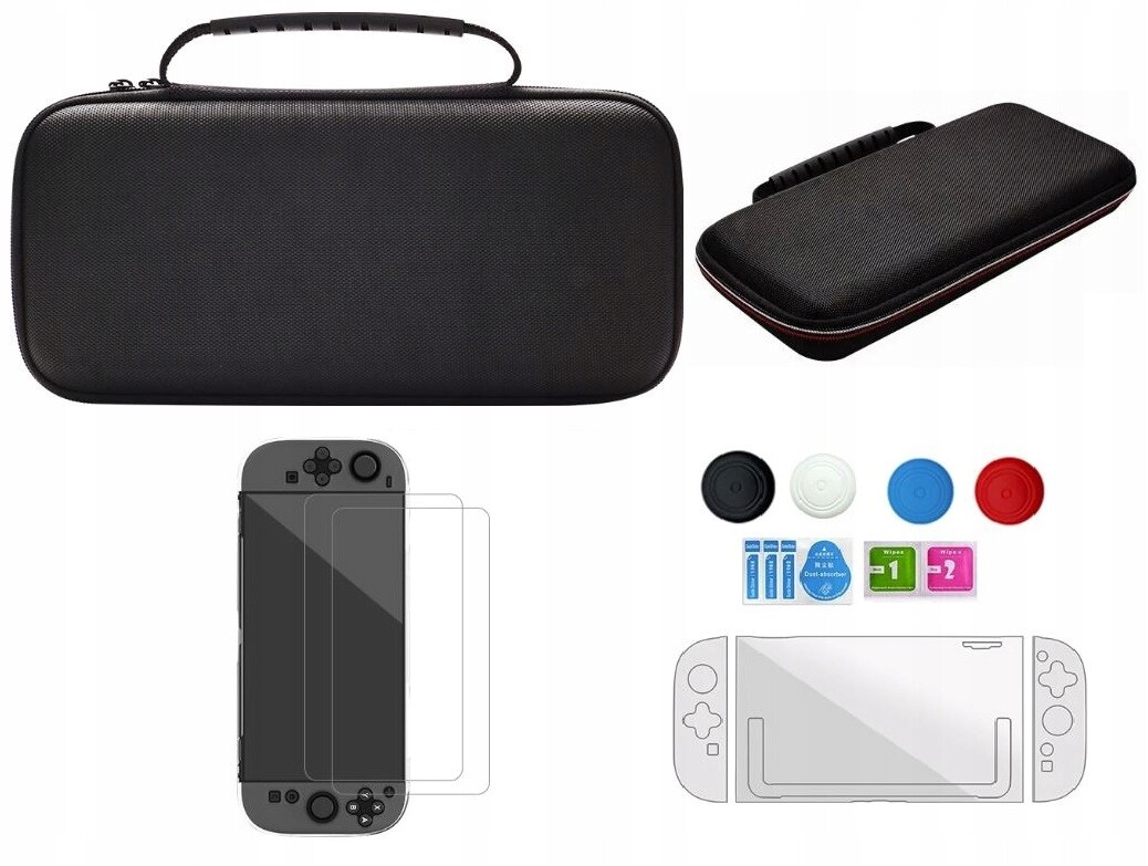 Pouzdro pro Nintendo Switch 2 NS2 Sada příslušenství Gumičky 2x Sklo Crystal Case