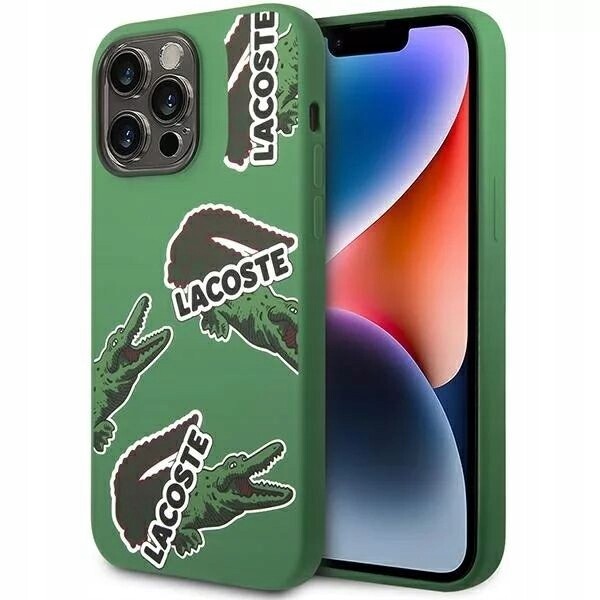 Pouzdro Lacoste pro iPhone 14 Pro Max, zelené, zadní kryt , kryt, stylové