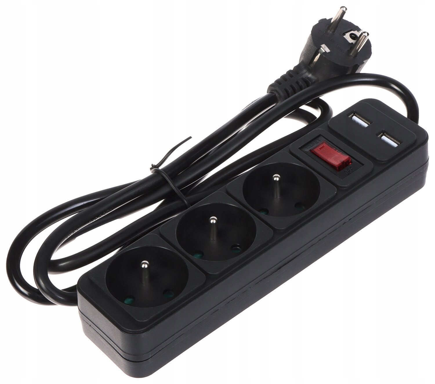 Zásuvková lišta PR-1.5M-3G-SW/USB/B (3 Zásuvky 2 Usb) 1.3 m