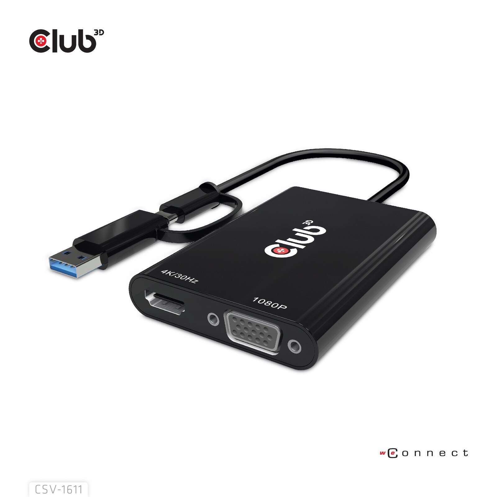 CLUB3D CSV-1611 kabelový adaptér 0,22 m Usb Type-C Hdmi Vga (D-Sub) C...