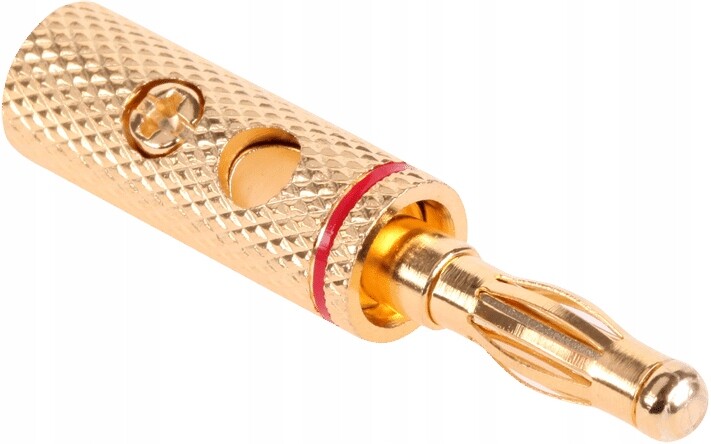 Reproduktorový konektor banán zlatý Cabletech