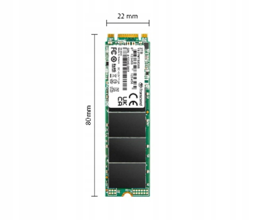 Transcend 2TB Ssd disk M.2 825S Sata III 6Gb/s vyrovnávací paměť Ldpc Ecc 550MB/s