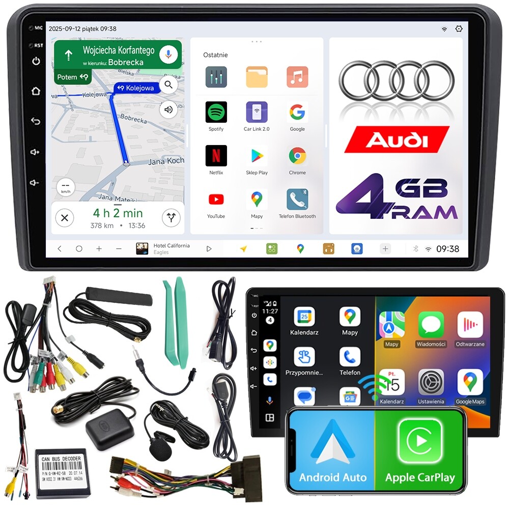 Autorádio Ncs D9 Audi A3 8P 2003-2012 Android Navigace 4GB Lte