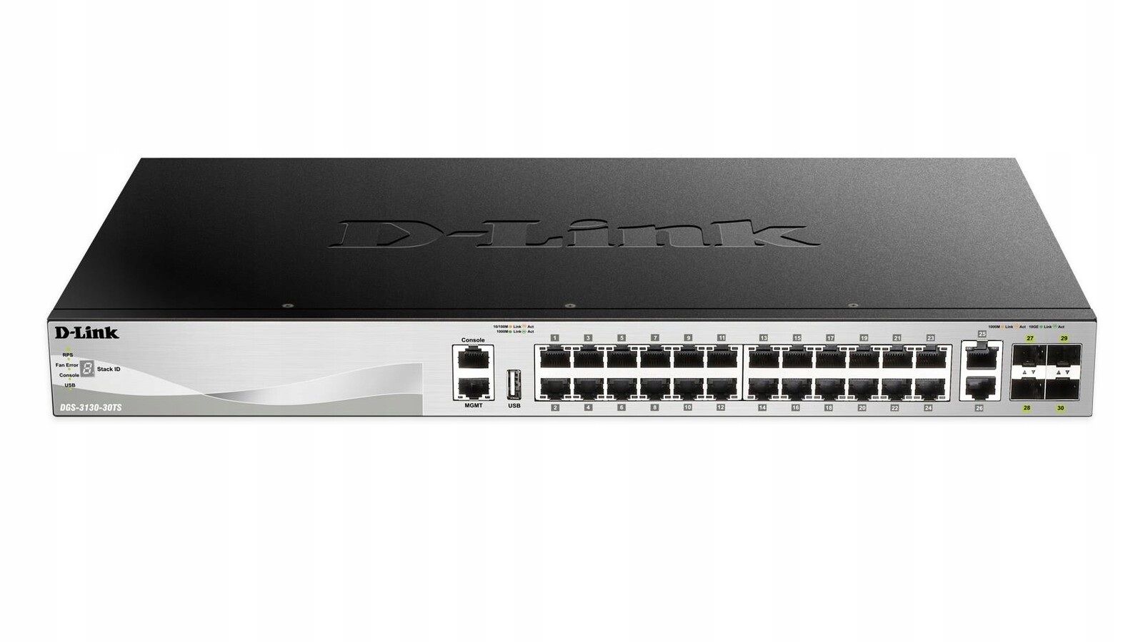 D-Link DGS-3130-30TS Řízený L3 Gigabit Ethernet (10/100/1000) Černý