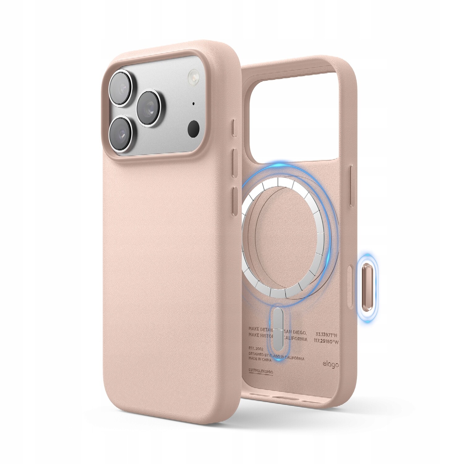 Kožený Pouzdro Elago pro iPhone 17 Pro s MagSafe, krásně Pink