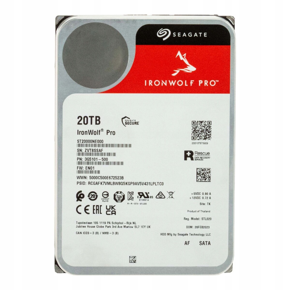 Seagate IronWolf Pro 20TB Sata III 7.2K 256MB 3.5'' ST20000NE000