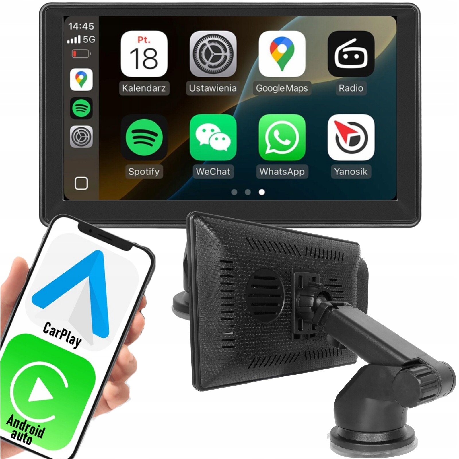 Multimediální stanice do auta Android Rádio CarPlay Bluetooth hovory