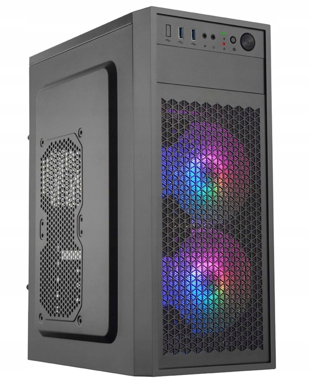 Počítačová Skříň EuroCase ML N6-530B Argb Usb-c Midi Tower černé