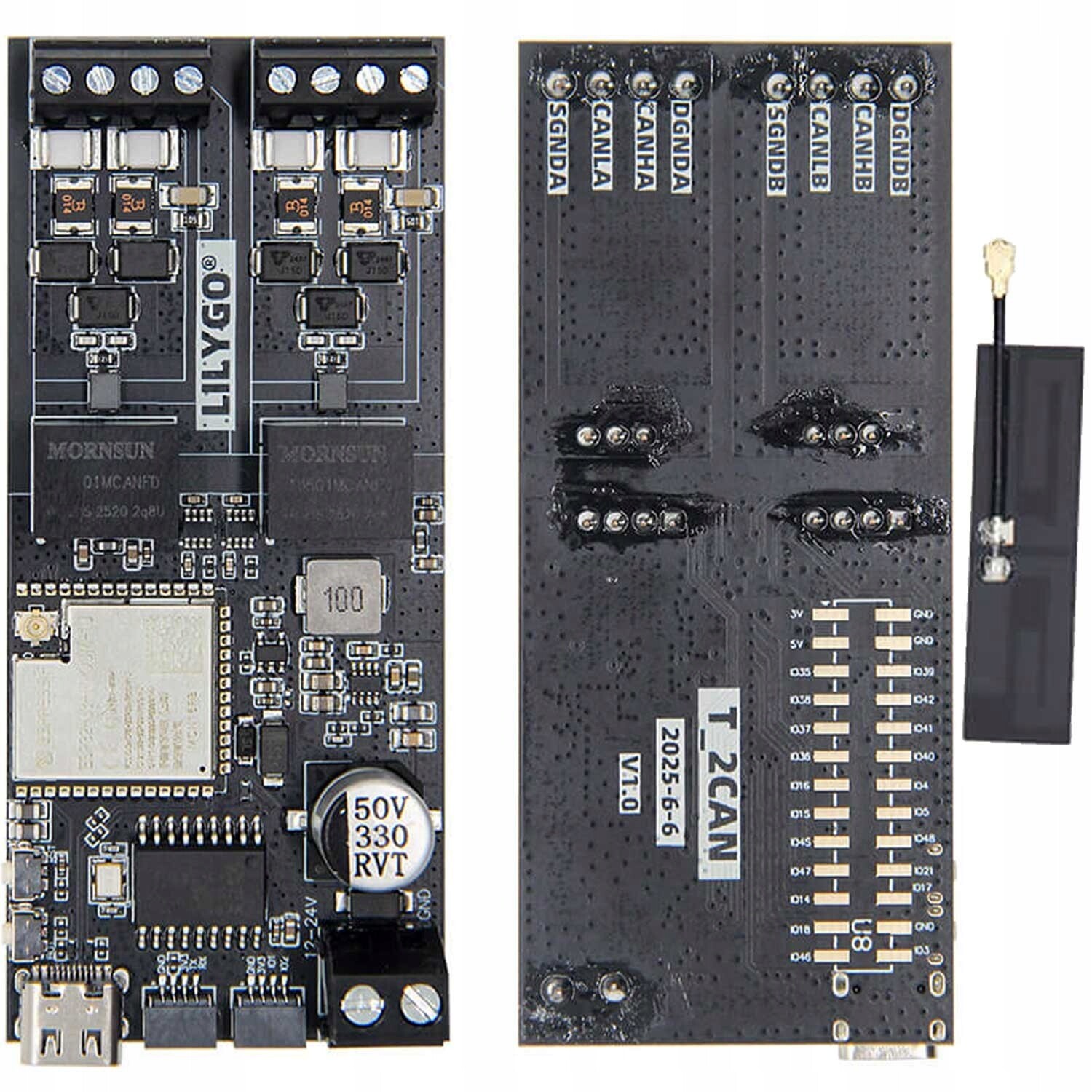 ESP32-S3 LilyGO T-2CAN MCP2515 2x Can WiFi Bluetooth 12V-24V