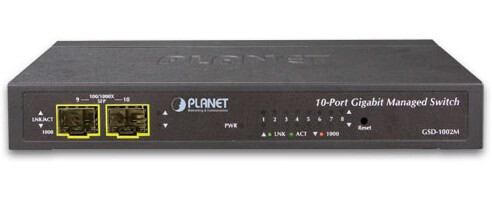 Switch Planet GSD-1002M-EU 8PORTOVÝ 1GB/ST 1POE+ 2PORTOVÝ Base-x Sfp