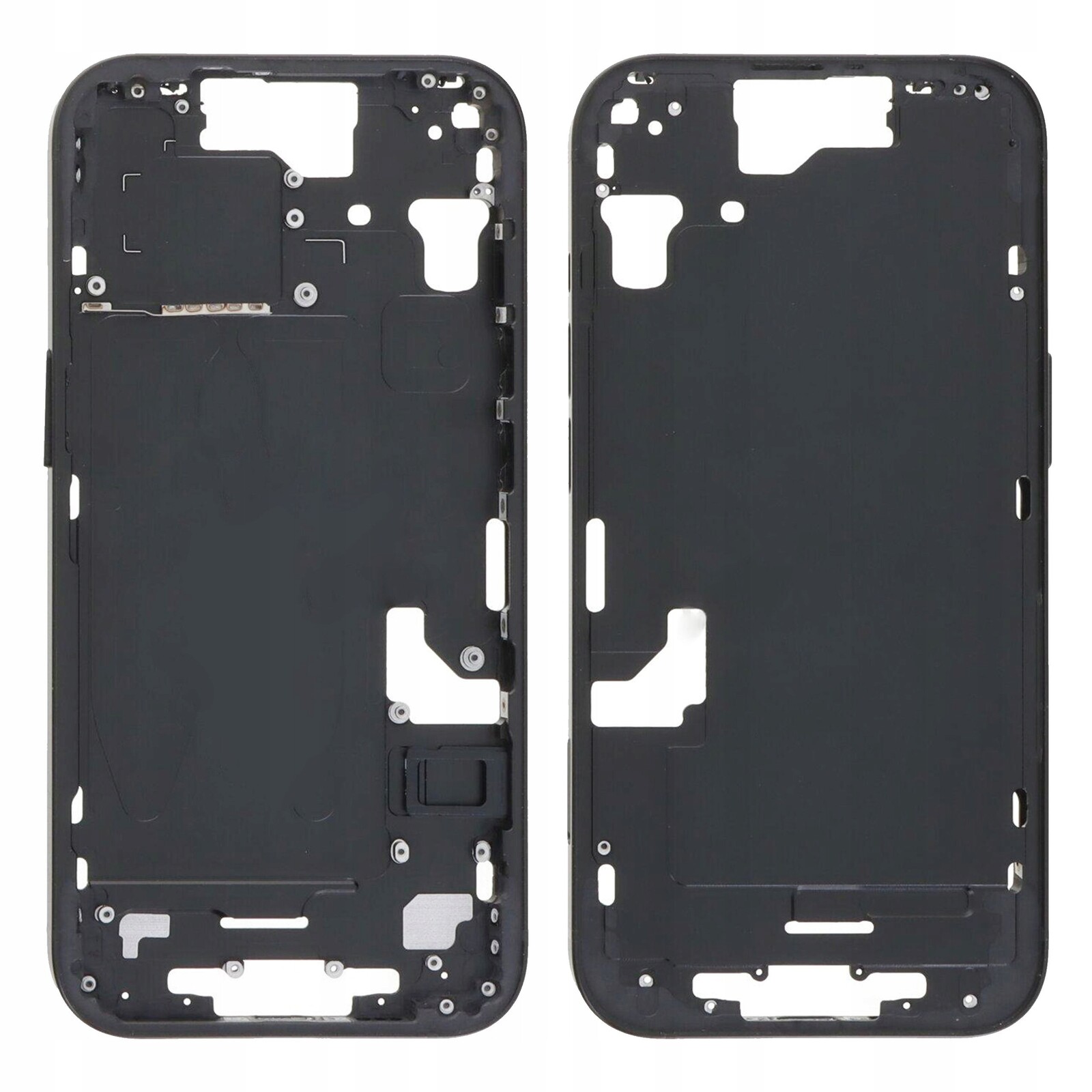 Tělo Černé pro iPhone 15 Rámeček Kryt Střední tlačítka Sim