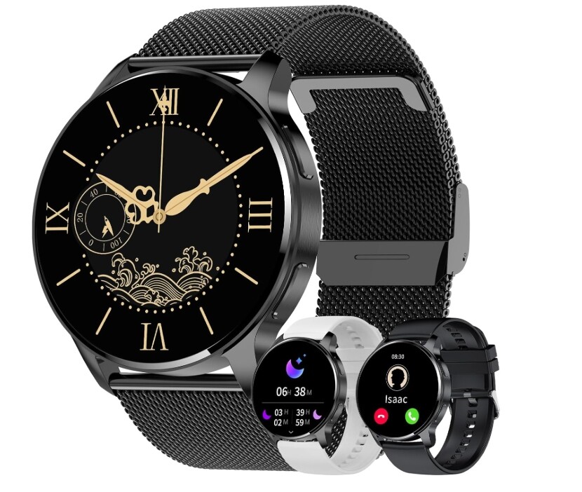 Jubunrer Dámské/pánské chytré hodinky 1,34 palce Hd vodotěsné kulatý