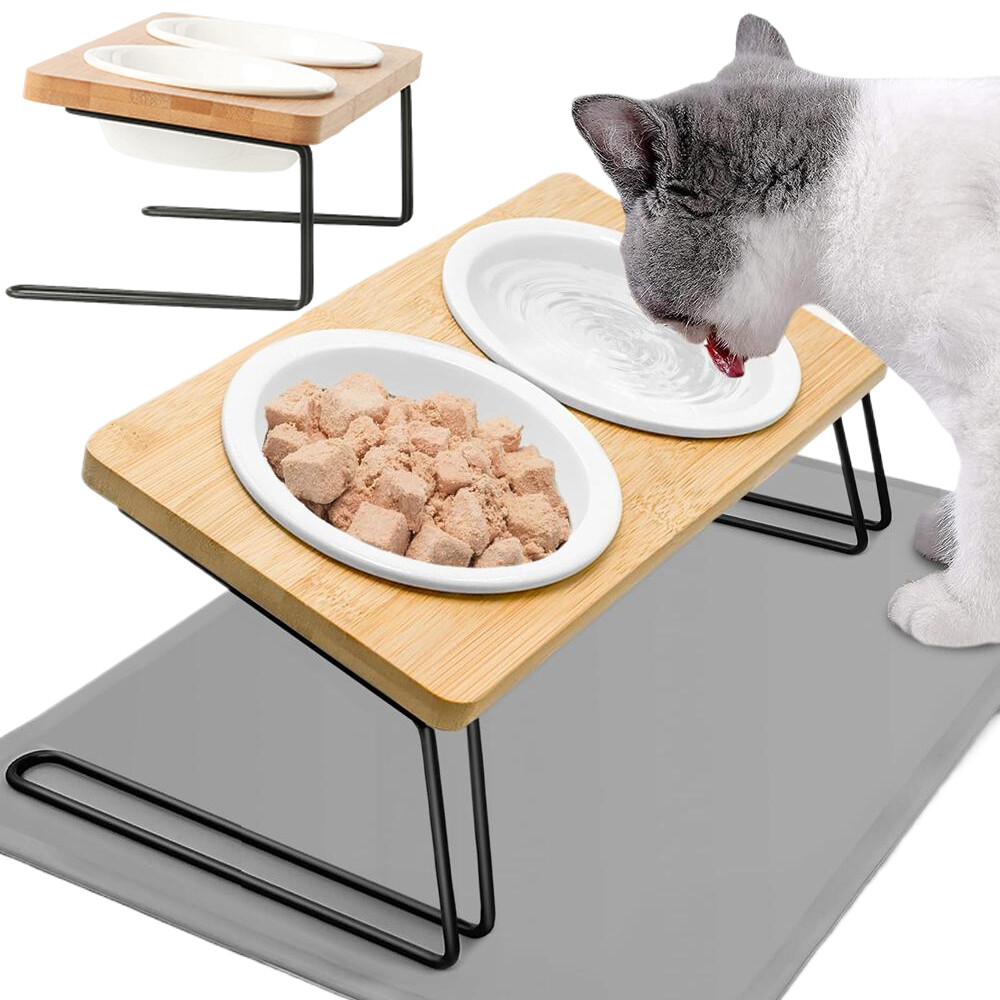 Sada Misek Na Krmení Pro Kočky Psa Keramická Stojící Podložka