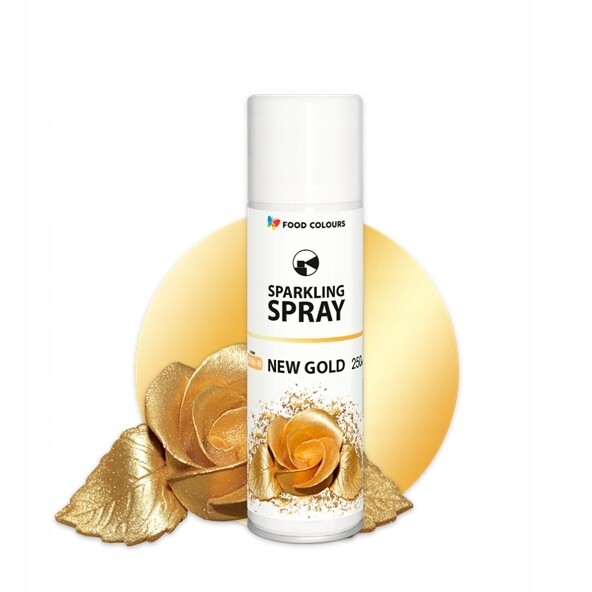 Zlaté potravinářské barvivo ve spreji 250 ml Brokát jedlý Gold