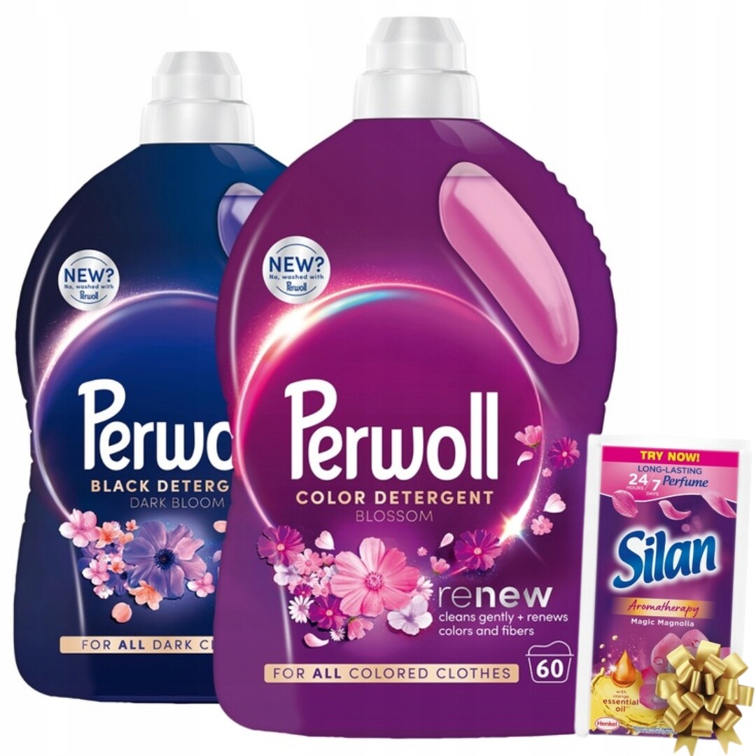 Perwoll Renew Dark Bloom Blossom Tekutý prací prostředek Mix 2x3 l 120 praní Dárek