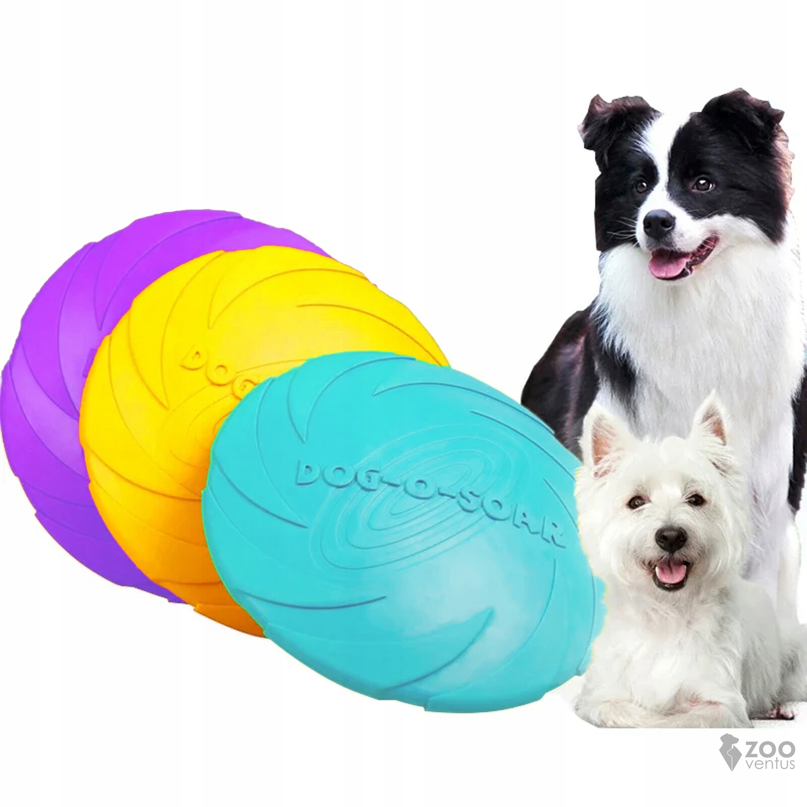 Sada 3 x Disk Na Házení Aportování Frisbee Gryzak hračka pro psy