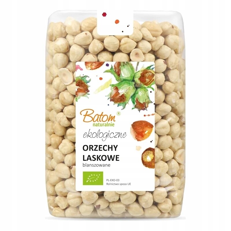 Blanšírované Lískové ořechy 1kg Batom Bio