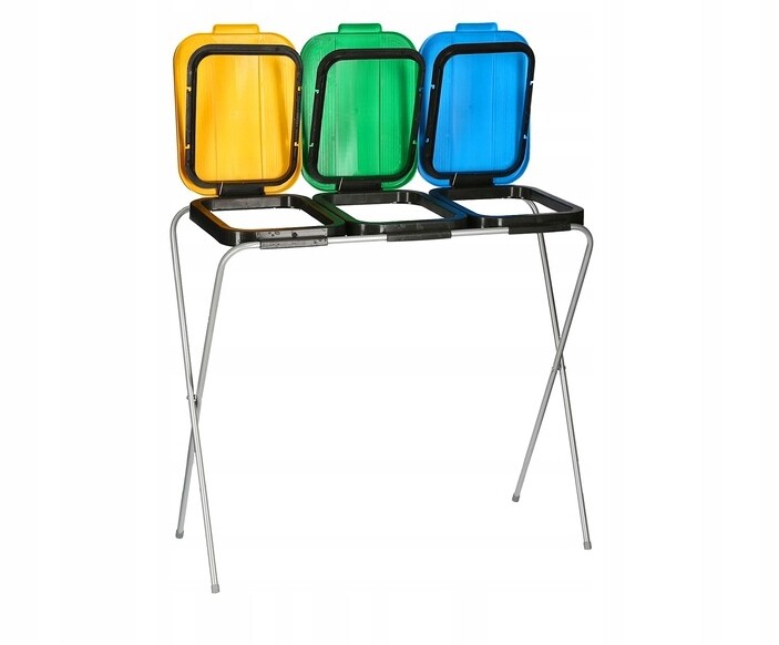 Stojan na třídění odpadků na 3 sáčky s barvami, univerzální