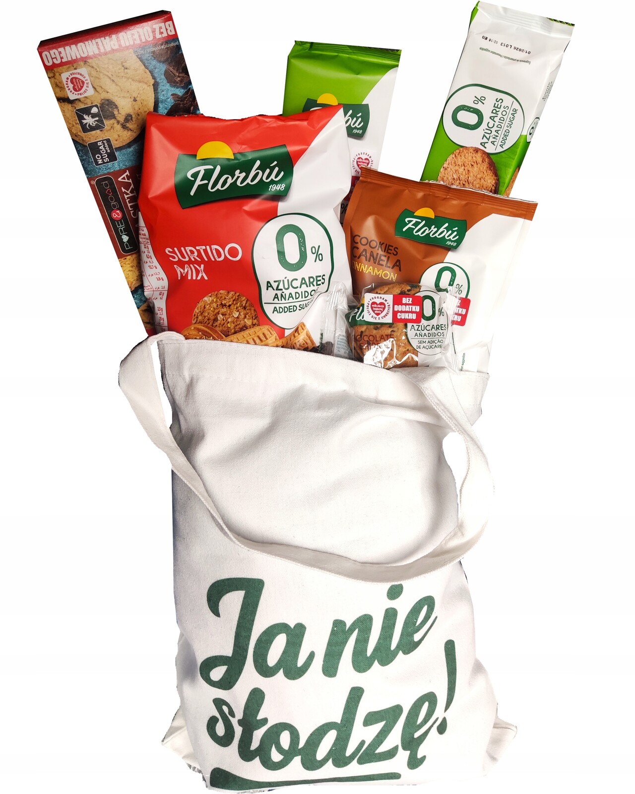 Sada Bez Cukru sladkosti pro diabetika Sušenky Zdravá taška na dárek Fit