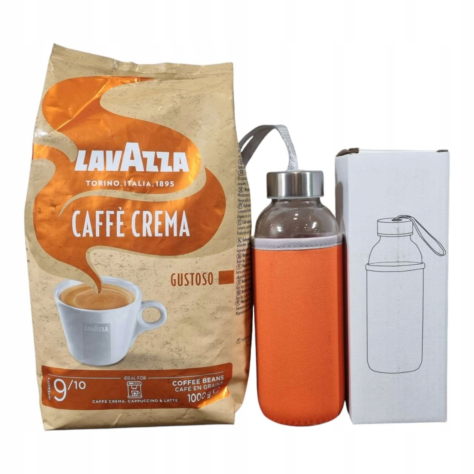 Lavazza Caffe Crema Gustoso kávová Káva 1kg Dárek Lahev Na Pití Zdarma!