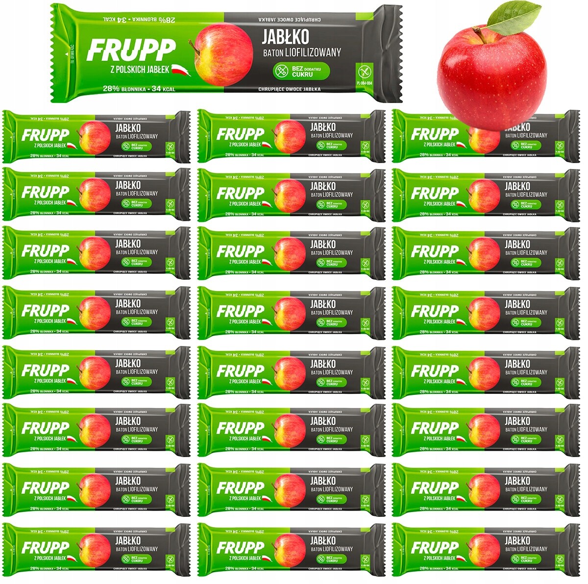 Sada 2 5 kusů Frupp Celiko Tyčinka jablečná tyčinka bez cukru 10 g