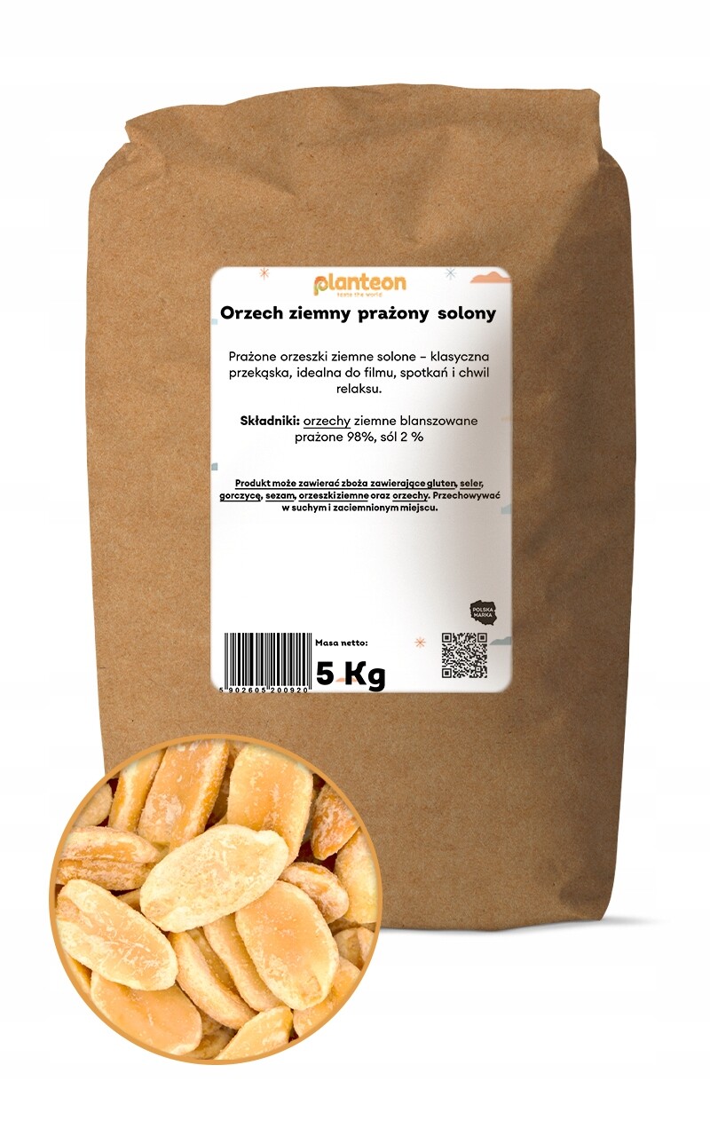 Ořech pražený solený 5 kg, rychlá svačinka, ekonomické balení